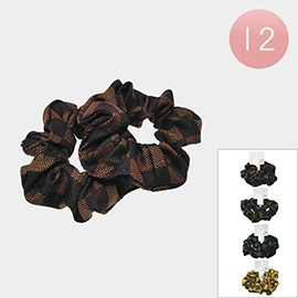 12PCS - Checkered Patterned Fabric Hair Bands