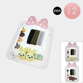 12 SET OF 11 - Kids Bunny Hair Clip Accessory Set