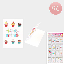 96PCS - Assorted Happy Birthday Card Set