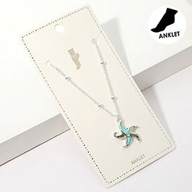 Abalone Starfish Charm Anklet