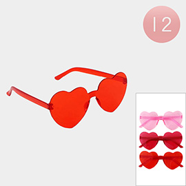 12PCS - Acrylic Tinted Heart Glasses