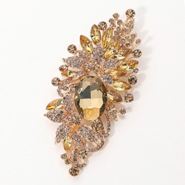 Floral Crystal Rhinestone Brooch / Pendant