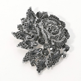 Stone Paved Flower Pin Brooch