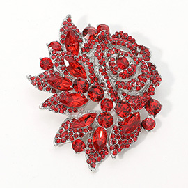 Stone Paved Flower Pin Brooch