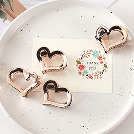 4PCS - Open Heart Hair Claw Clips