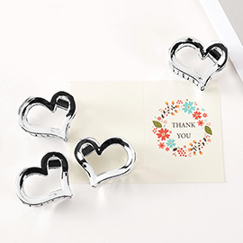 4PCS - Open Heart Hair Claw Clips