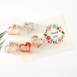 5PCS - Open Heart Hair Claw Clips