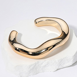 Metal Wavy Dome Cuff Bracelet