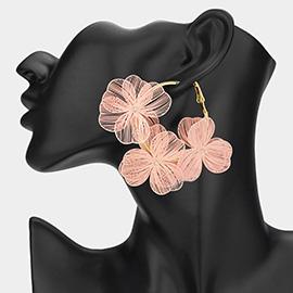 Triple Cutout Flower Hoop Earrings